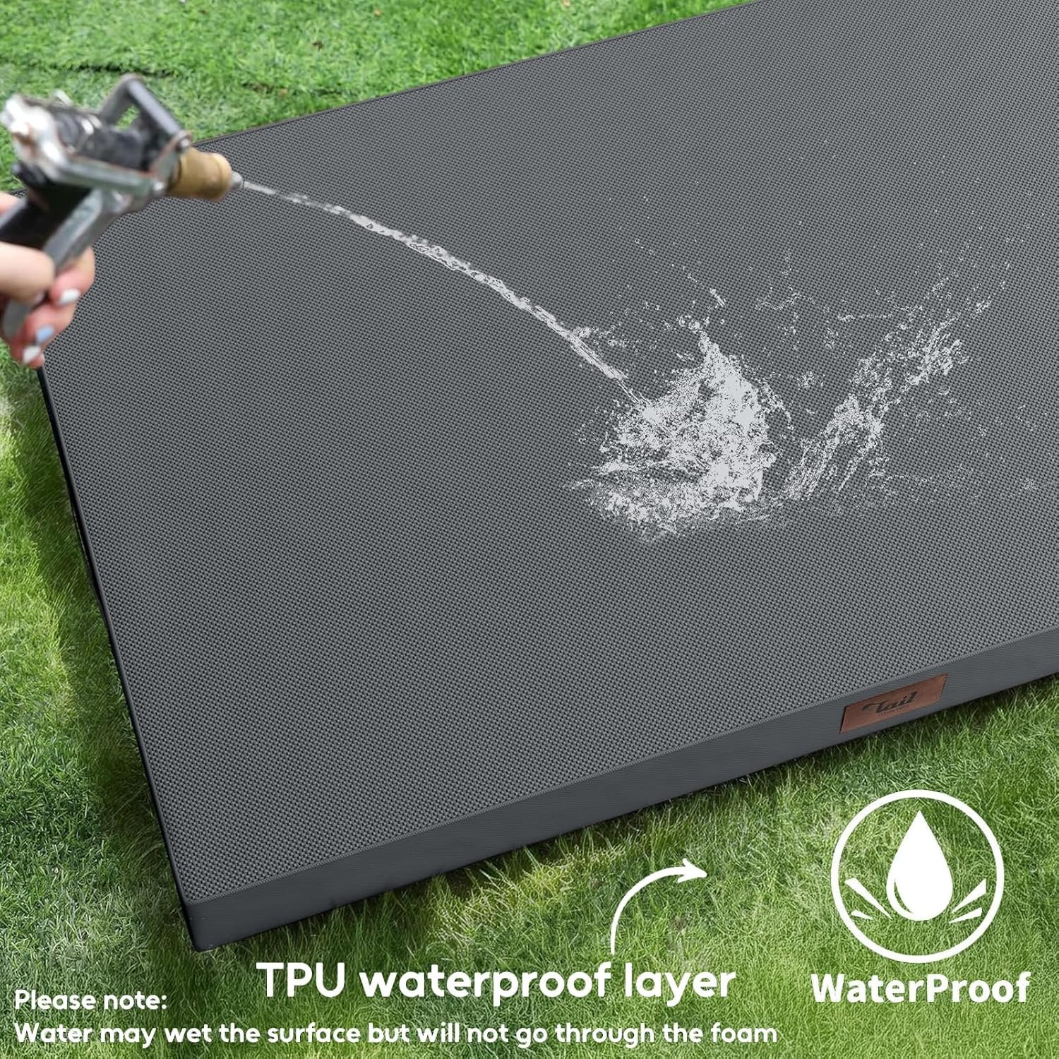 Outdoor Waterproof Orthopedic Dog Bed for Large Dogs | Egg Crate Foam for Joint Support, TPU Waterproof Layer, Machine Washable 1680D Oxford Cover, 36 x 27 Inch, Up to 65 lbs - Image 4