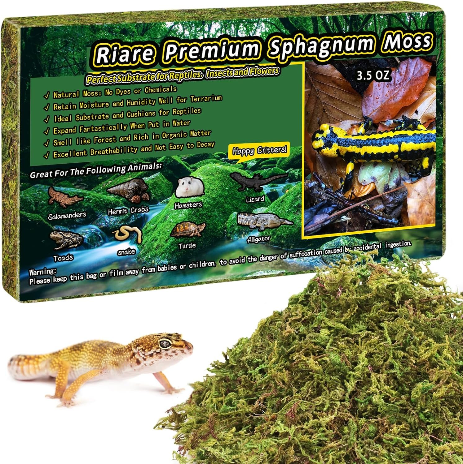 Riare 3.5oz Natural Sphagnum Moss f...
