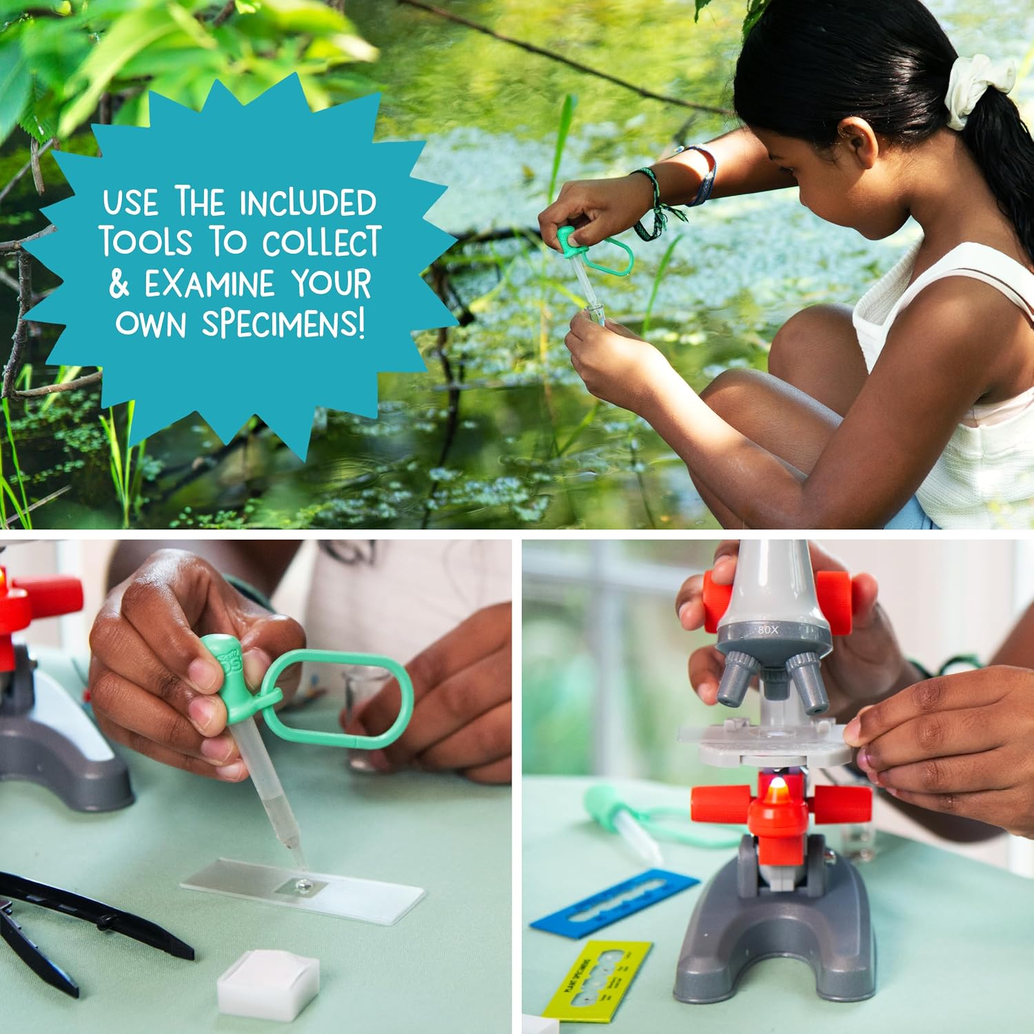 Wow in The World Kids’ Microscope & Biology Kit, Up to 720x Magnification, LED Illumination, Prepared & Blank Slides, Companion Audio Content, Beginner Science Gift for Ages 6+ by Thames & Kosmos - Image 3