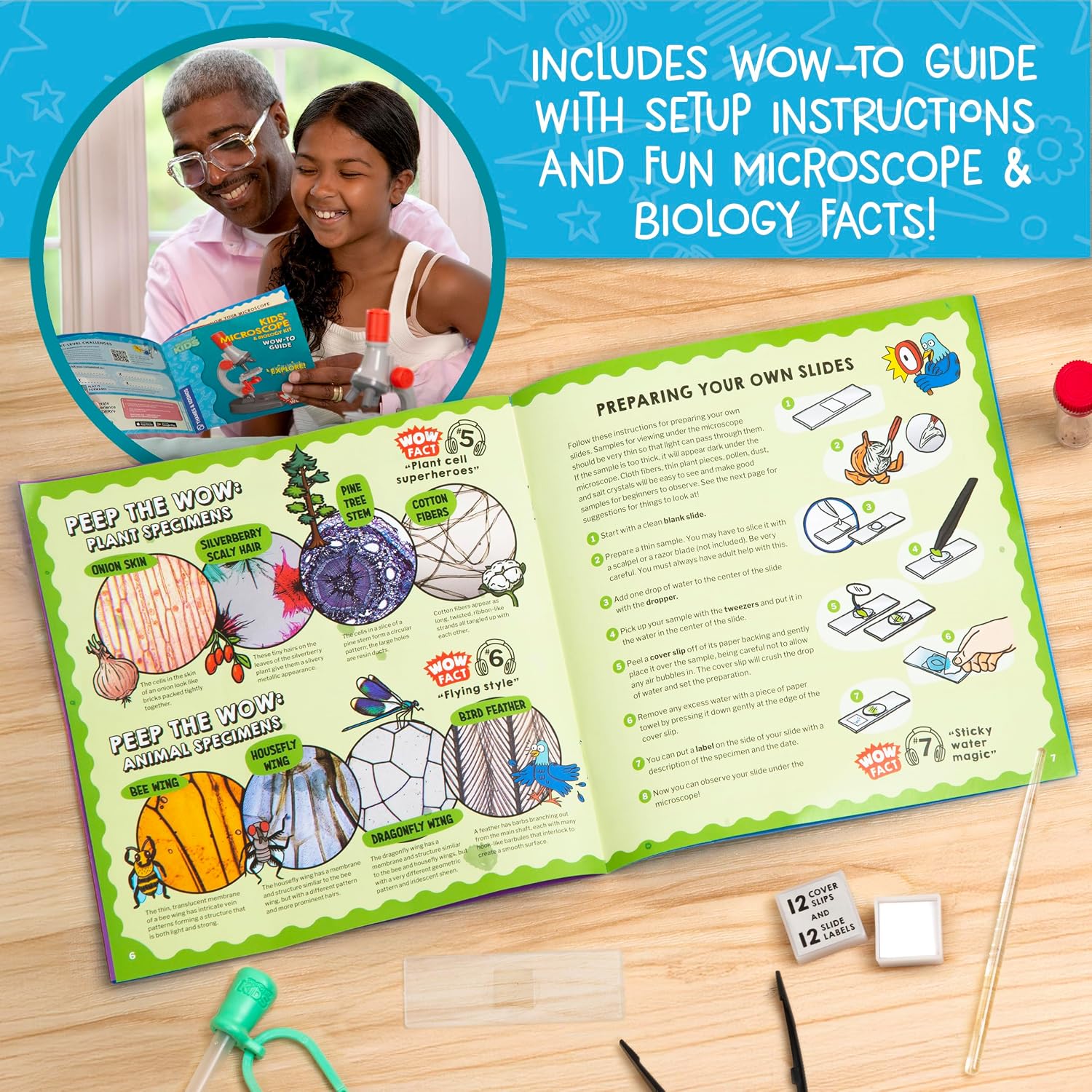 Wow in The World Kids’ Microscope & Biology Kit, Up to 720x Magnification, LED Illumination, Prepared & Blank Slides, Companion Audio Content, Beginner Science Gift for Ages 6+ by Thames & Kosmos - Image 5