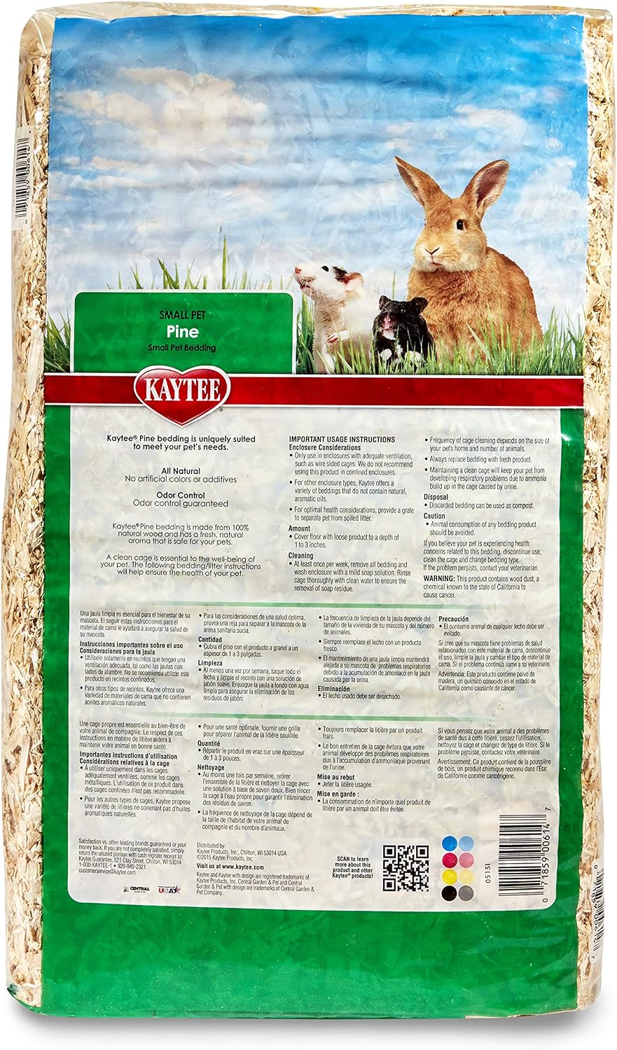 Kaytee Small Animal Pine Bedding For Pet Guinea Pigs, Rabbits, Hamsters, Gerbils, and Chinchillas, 19.7 Liter - Image 2