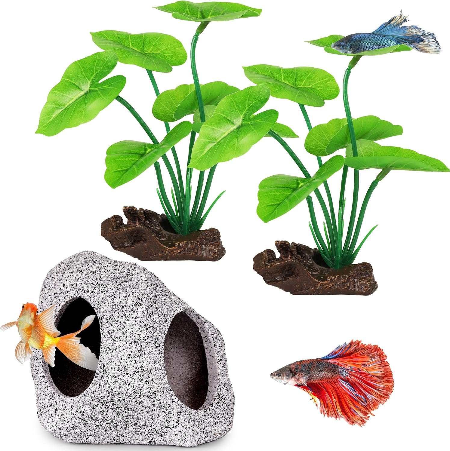 MyLifeUNIT Fish Tank Decor, Silk Aq...