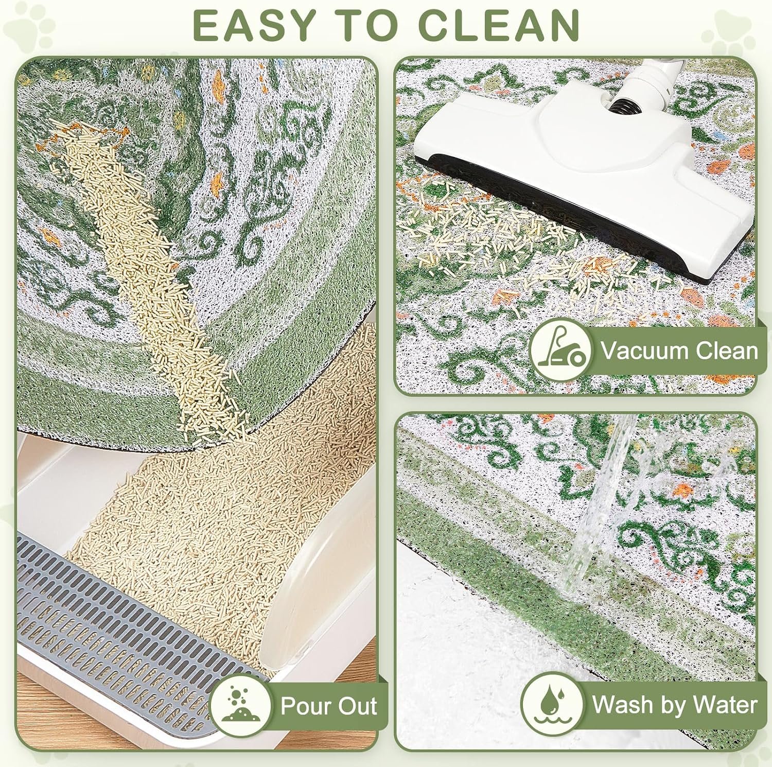 Unicorn Catcher 24"x15" Cat Litter Mat Non-Slip Washable Litter Box Mat | High-Density PVC Litter Catcher Mat Efficiently Traps Scattered Litter From Paws To Keep Floors Clean - Image 4