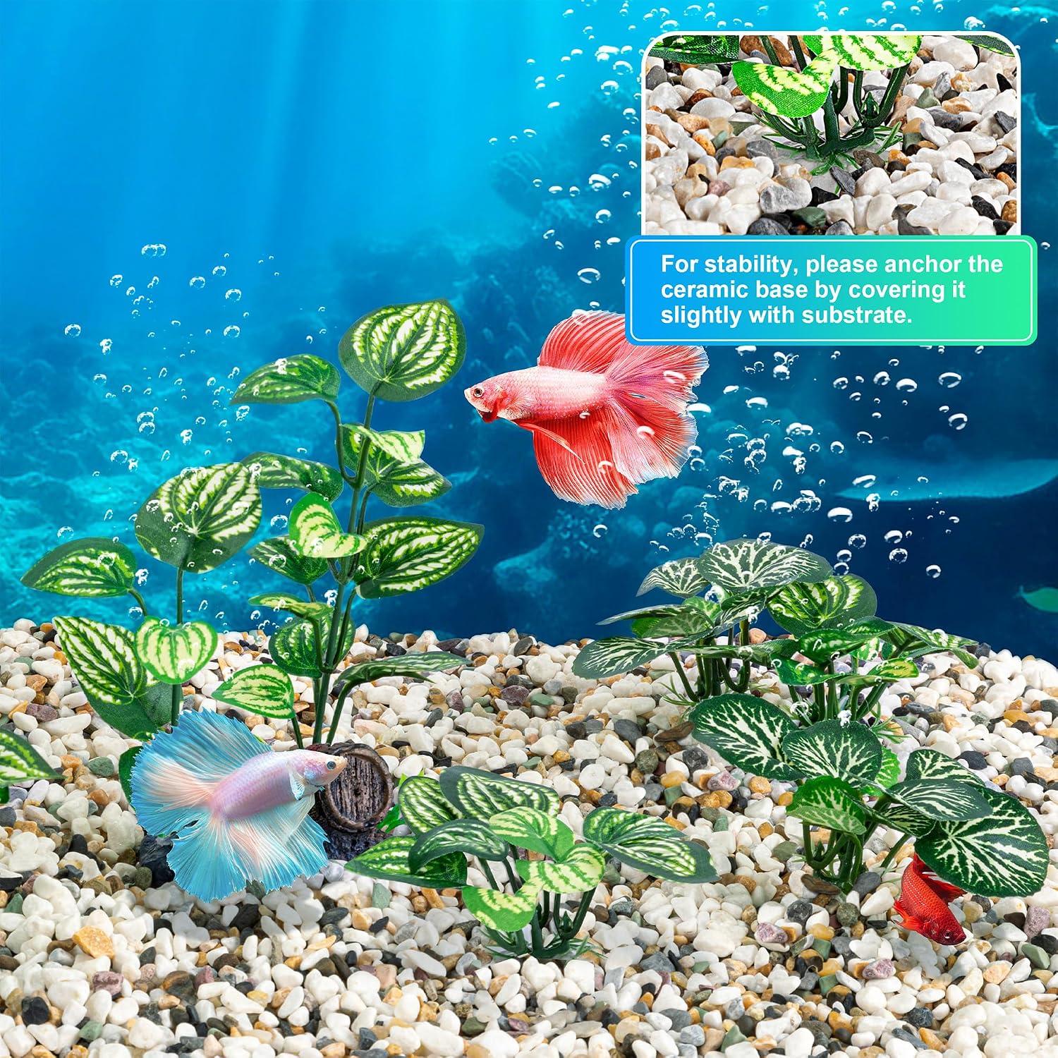MyLifeUNIT Silk Aquarium Plants, 10 Pack Betta Fish Tank Decor for Aquarium Decoration and Fish Tank Decorations - Image 6