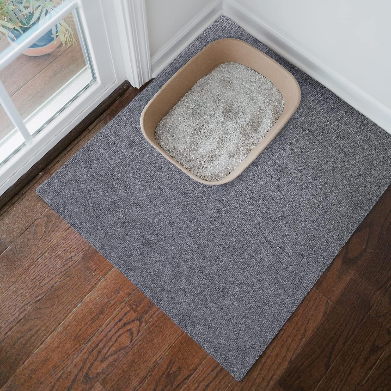 Cat Litter Mat by Americat – 36 x 28 Inches Machine Washable for Easy Clean, Waterproof & Made in USA – X Large Mat Traps Litter Around Cat Litter Box & Protects Floors - Image 7