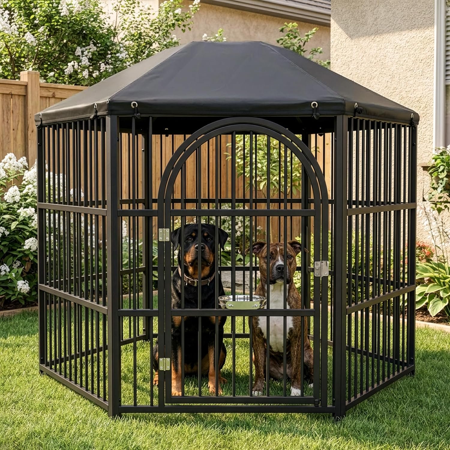 Heavy Duty Outdoor Dog Crate with W...