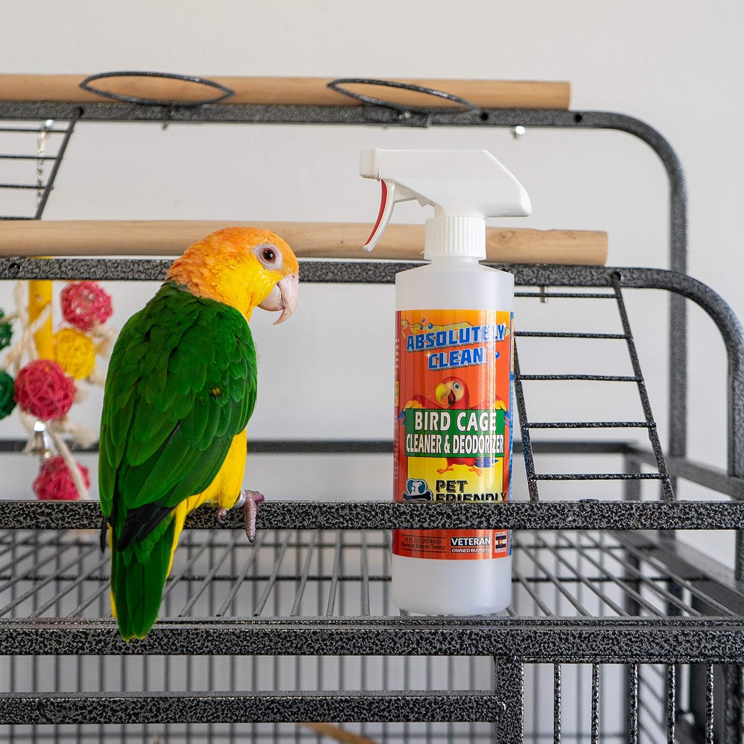 Absolutely Clean Amazing Bird Cage Cleaner and Deodorizer - Just Spray/Wipe - Safely & Easily Removes Bird Messes Quickly and Easily - Made in The US - Fragrance Free - 16oz (Pack of 2) - Image 6