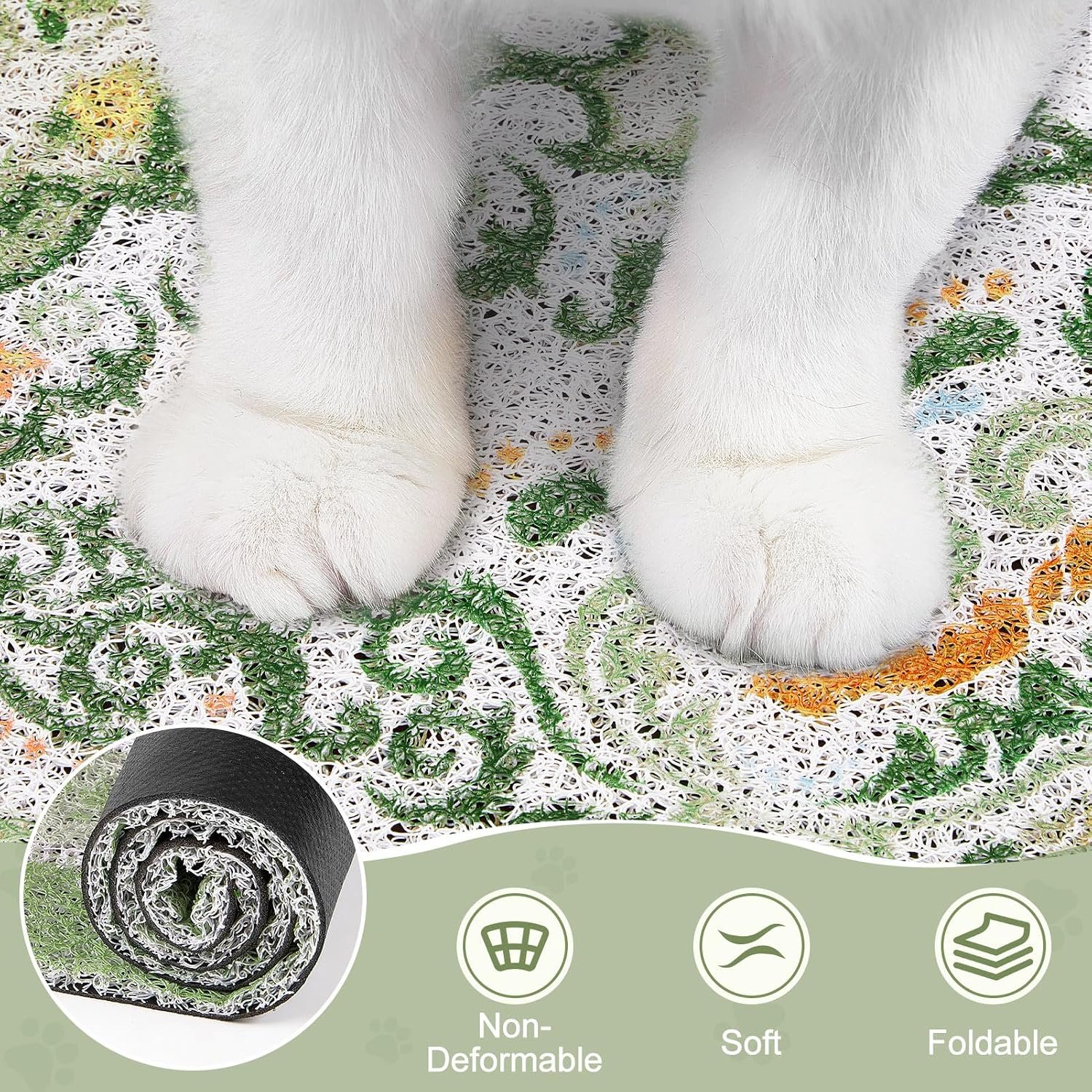 Unicorn Catcher 24"x15" Cat Litter Mat Non-Slip Washable Litter Box Mat | High-Density PVC Litter Catcher Mat Efficiently Traps Scattered Litter From Paws To Keep Floors Clean - Image 5