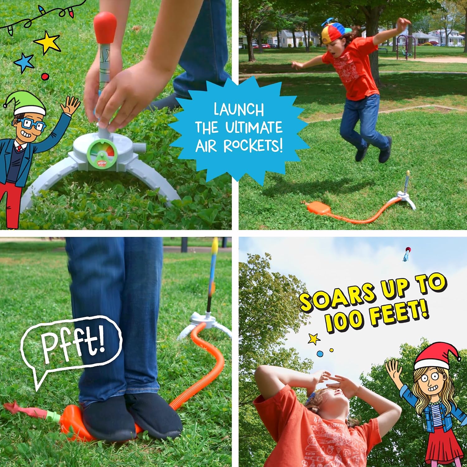 Wow in The World Ultimate HIGH-Flying AIR Rocket Launch Up to 100ft, Fun Sound Effects, Kids Outdoor Toy, Companion Audio Content, Bonus Reusable Science Tool, STEM Toy Kids 4 - Image 2