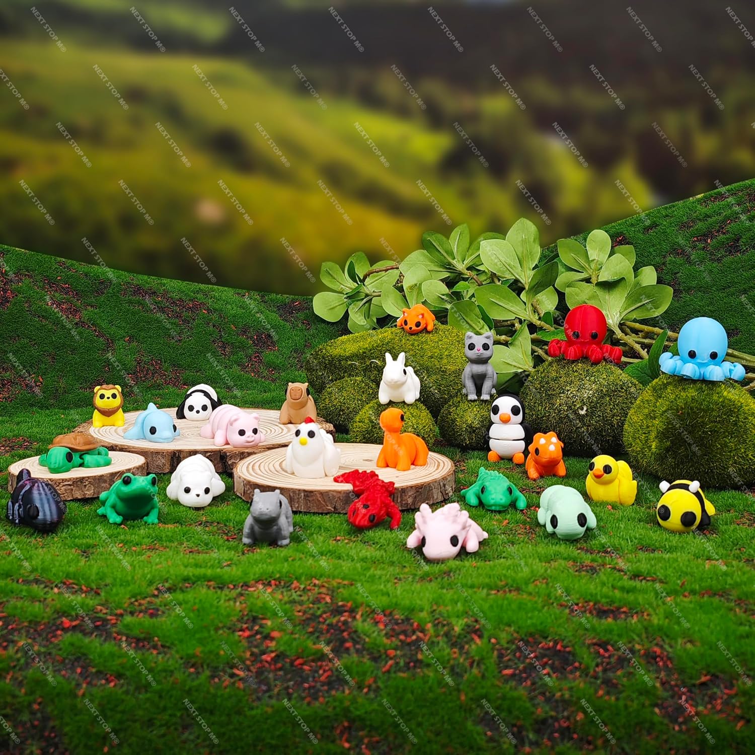 25 pcs Animal Figurines, 3D Printed Animal Figurines Set, Articulated, Party Favors, Pocket Fidget Toys Bulk, Goodie Bag Stuffers, Gifts for Boys Girls Toddlers, Classroom Rewards - Image 2