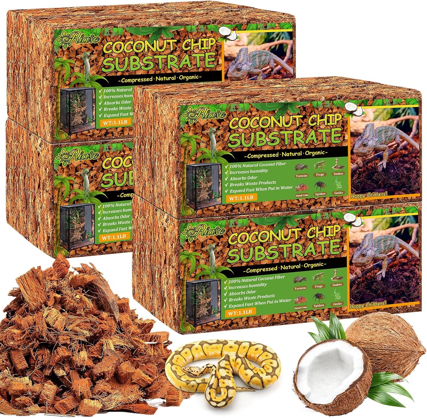 Riare 8 Pack Natural Coconut Chip S...