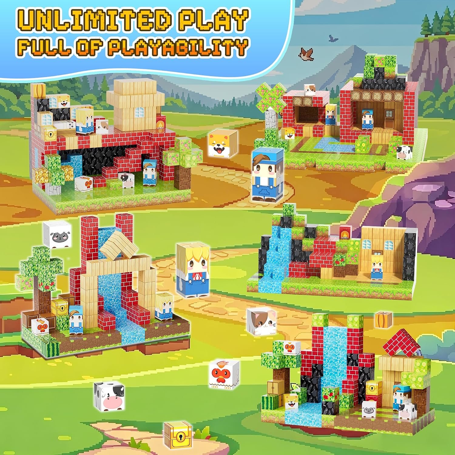 100PCS Magnetic Blocks, Magnetic Building Blocks, 0.78in Magnetic Building, STEM Game Stacking Toys for Kids, Birthday Gifts for Boys and Girls Age 3+ Years Old - Image 5