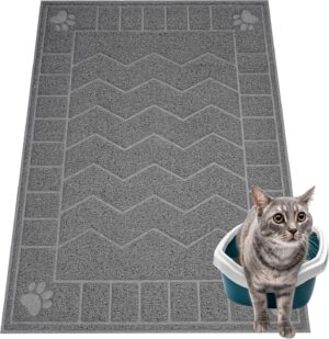 Cat Litter Box Mat, 35″ x 24&...