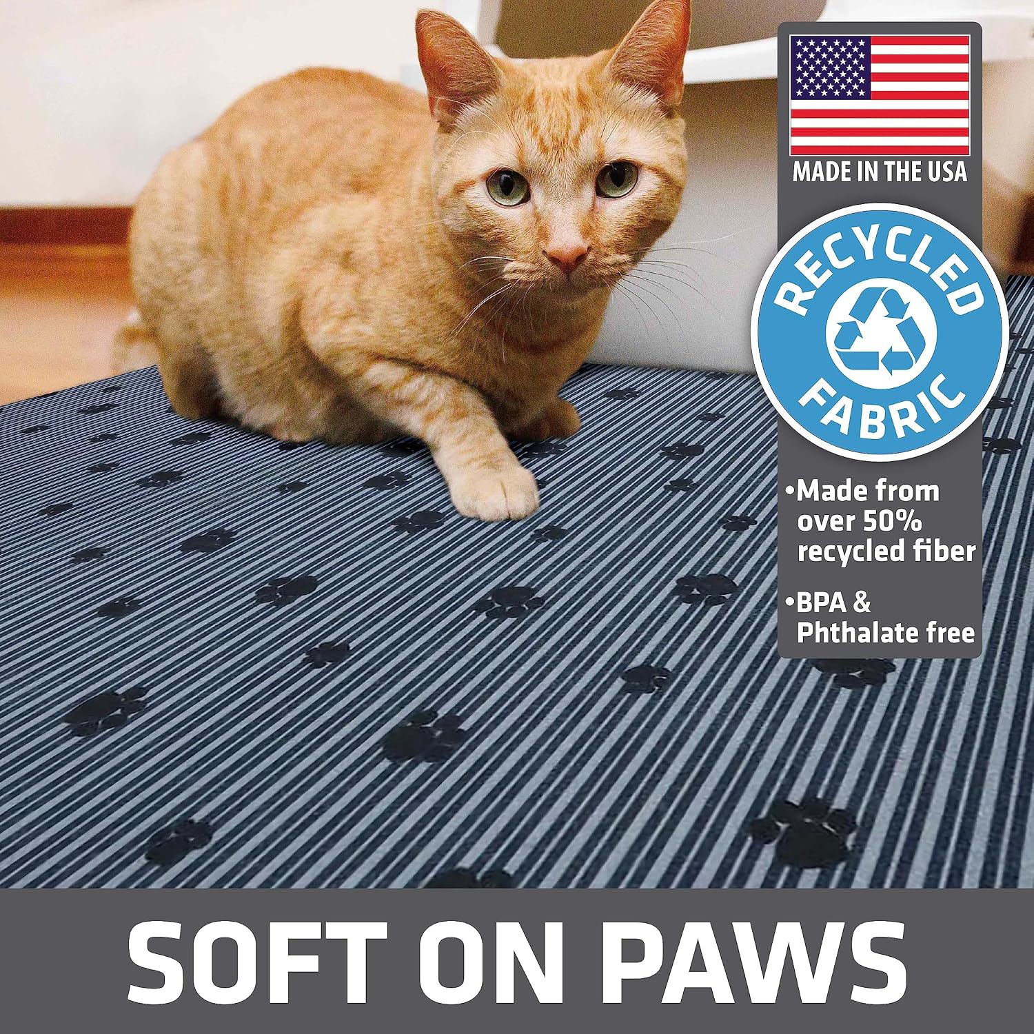 Drymate Cat Litter Box Mat, Litter Trapping Mat, Waterproof, Urine-Proof, Absorbent, Machine Washable, Soft on Paws, Contains Mess, Protects Floors, Kitten Supplies, Dark Grey, 28x36 XL - Image 4
