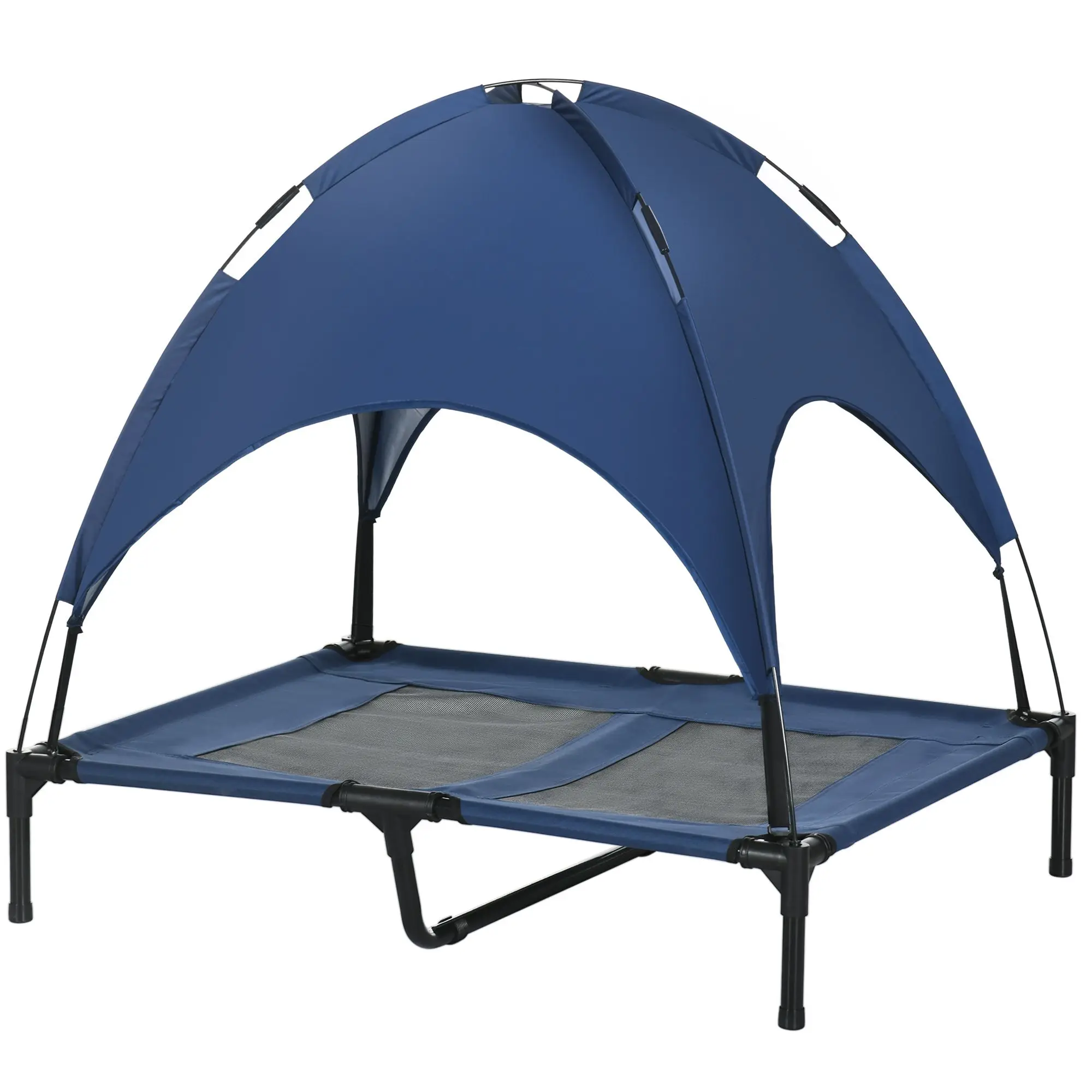 Elevated Dog Bed with Canopy Breathable Cooling Pet Cot Raised Outdoor Indoor Bed for Medium Dogs