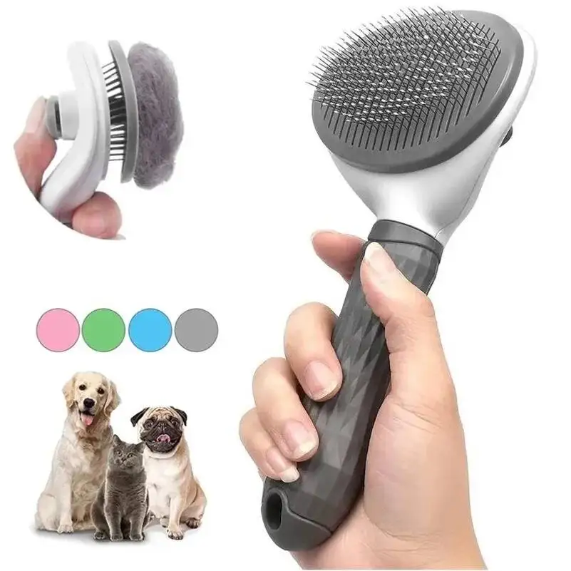 Dog Cat Self Cleaning Pet Hair Remover Brush For Cats Grooming Tools Pets Dematting Comb Dogs Accessories