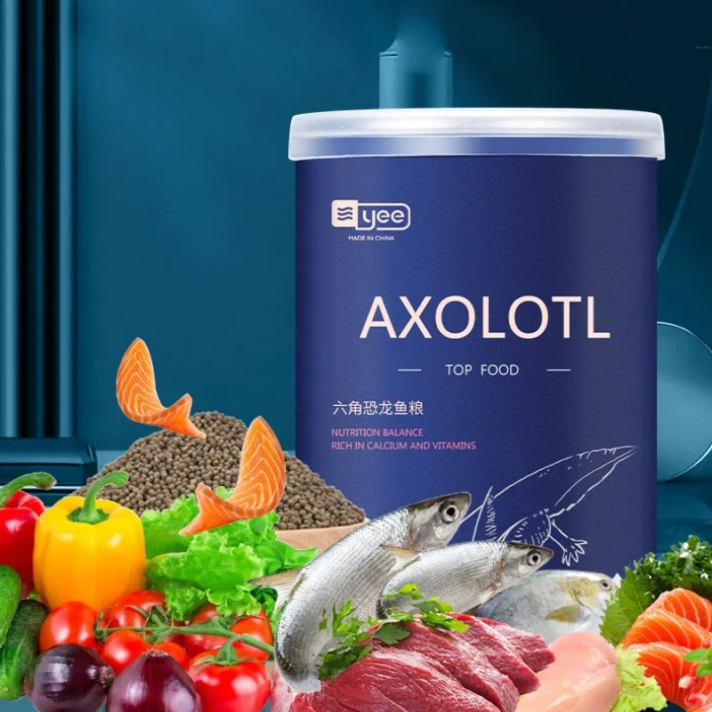 Yee Natural Axolotl Food - Sinking Pellets for Mexican Walking Fish & Salamanders - Bottom Feeder Diet for Aquatic Amphibians
