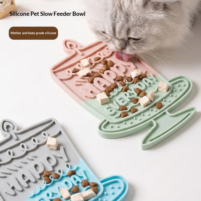 Pet Silicone Slow Food Mat Dog Anti-choking Slow Food Bowl Suction Cup Silicone Bowl Pet Supplies Wall-mounted Feeder dog bowl pet food bowl