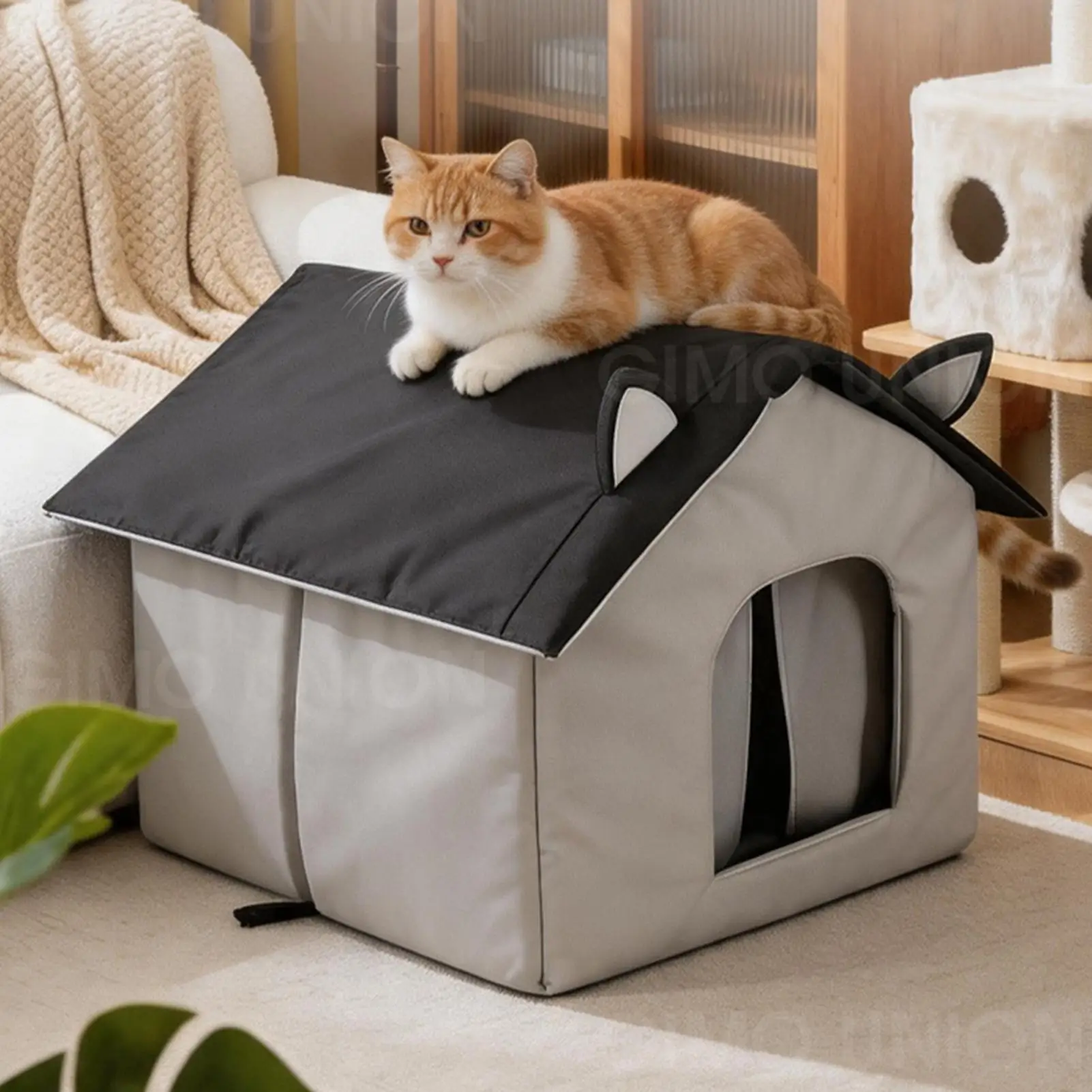 Cooling Dog House with 8 Ice Packs Waterproof Foldable Portable Bed Small Dog House for Puppy Kitten Summer Indoor Sleeping Rest