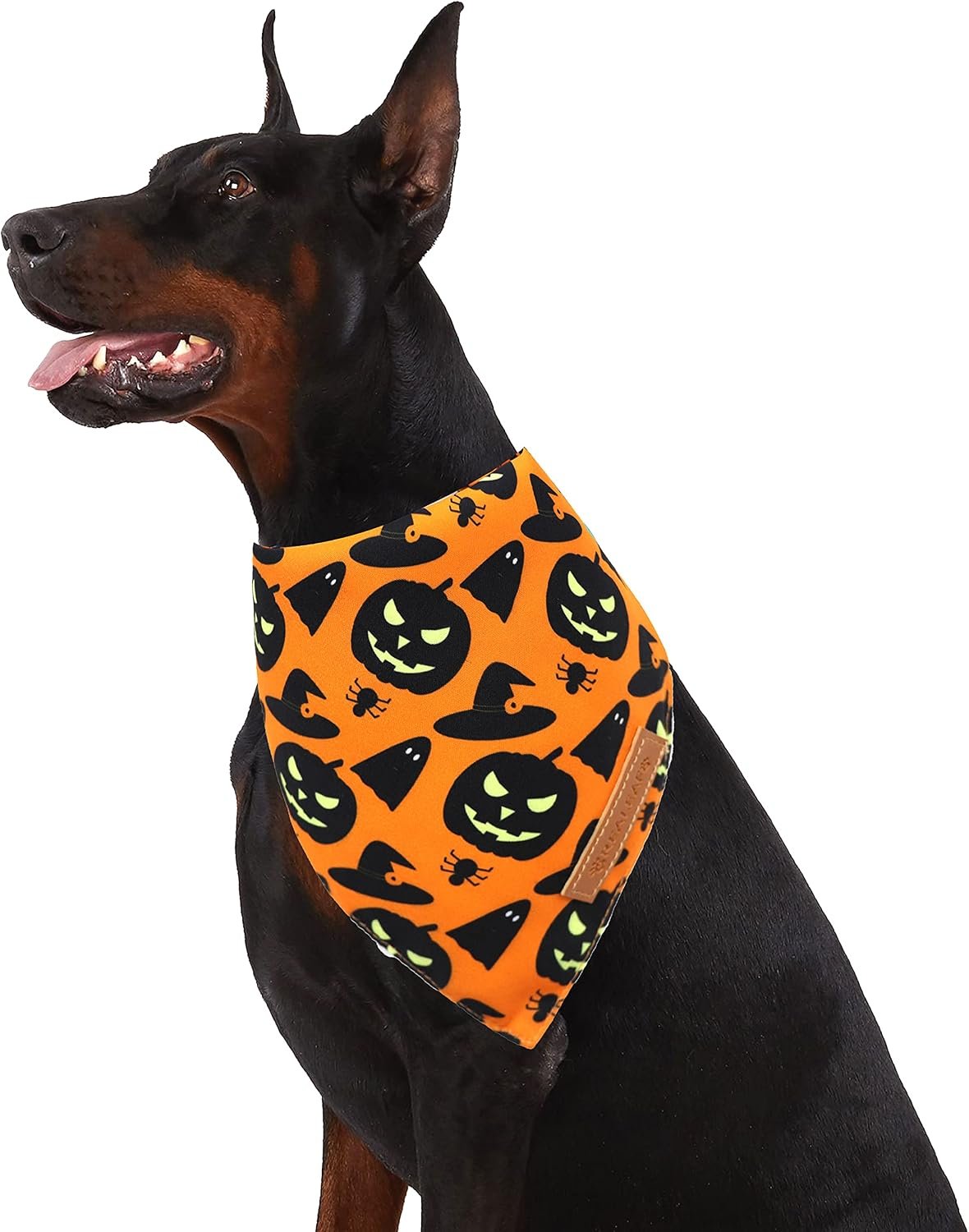 Realeaf Halloween Dog Bandanas 2 Pack, Pumpkin and Spider Web Bibs, Triangle Reversible Fall Pet Scarf, Premium Durable Fabric, Adjustable Fit (X-Large) - Image 8