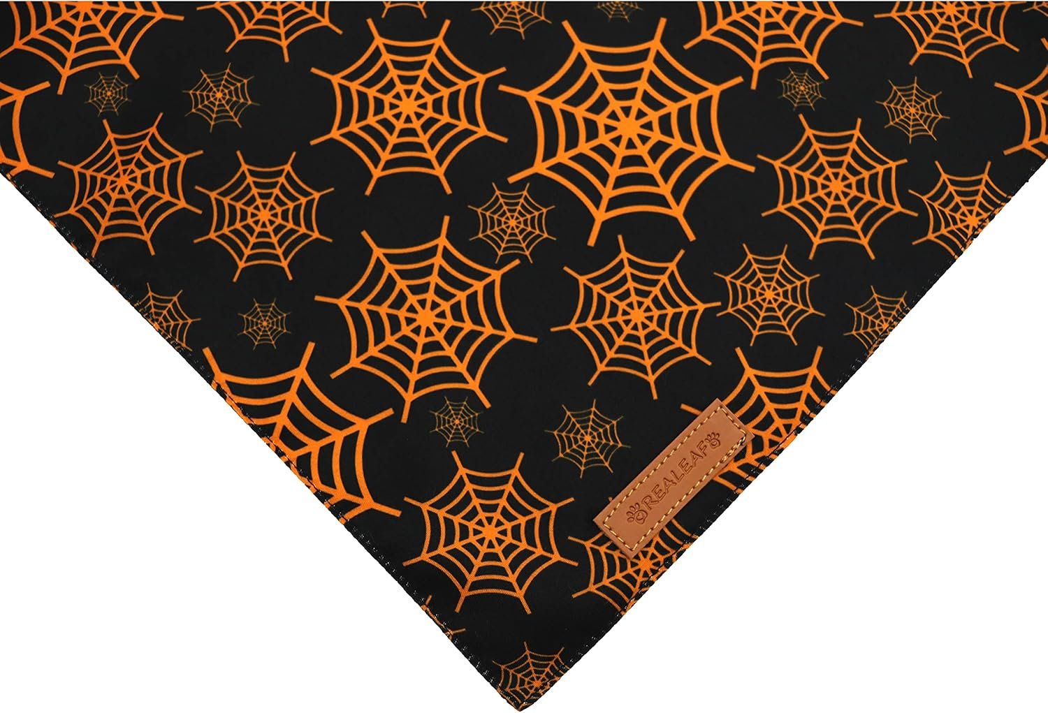 Realeaf Halloween Dog Bandanas 2 Pack, Pumpkin and Spider Web Bibs, Triangle Reversible Fall Pet Scarf, Premium Durable Fabric, Adjustable Fit (X-Large) - Image 5