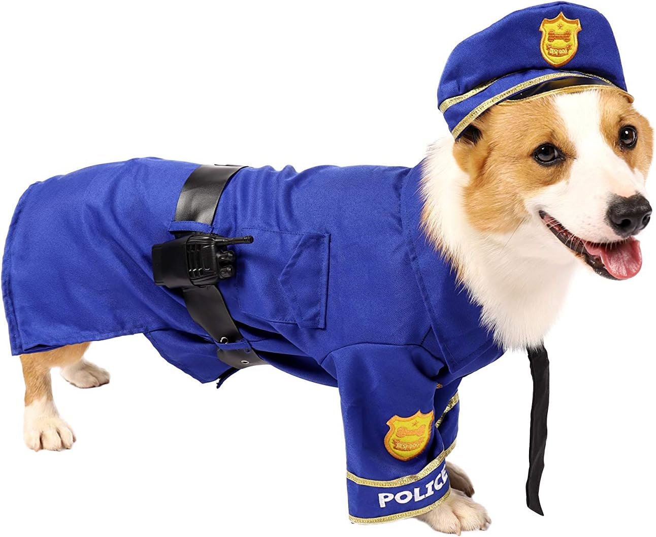Spooktacular Creations Halloween Dog Pet Police Costume Shirt with Belt, Handcuffs, Walkie Talkie for Halloween Dress-up Party, Role Play, Carnival Cosplay, Holiday Decorations Clothes (Small) - Image 3