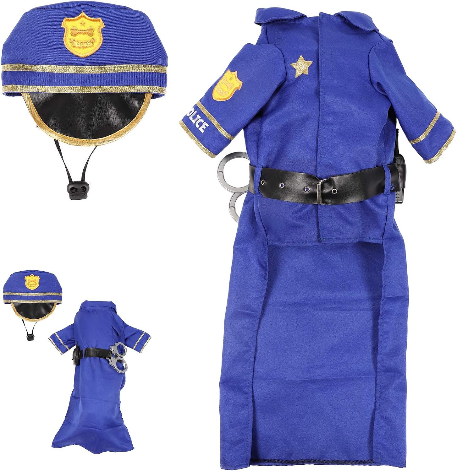 Spooktacular Creations Halloween Dog Pet Police Costume Shirt with Belt, Handcuffs, Walkie Talkie for Halloween Dress-up Party, Role Play, Carnival Cosplay, Holiday Decorations Clothes (Small) - Image 5