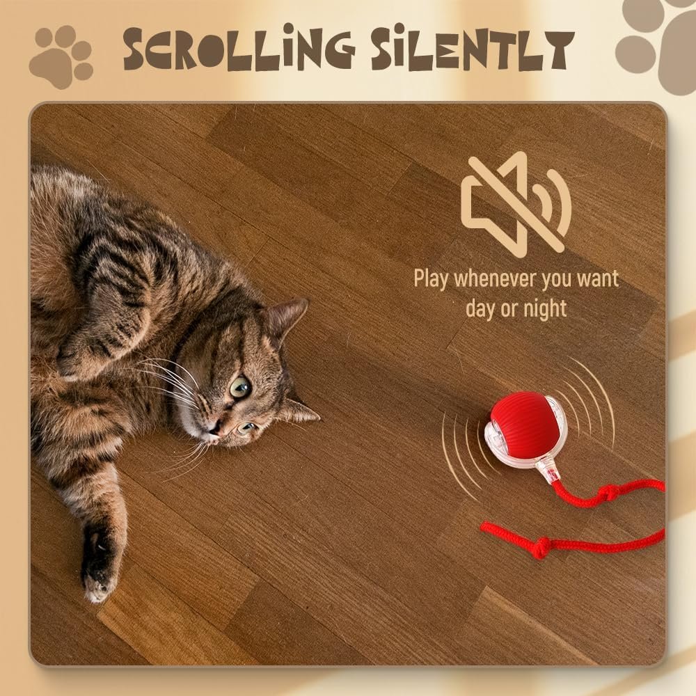 Interactive Rolling Dog Ball, 2027 New Self-Rolling Dog Toy and Interactive Cat Toy, Automatic Moving Pet Ball, 360° Intelligent Automatic Rolling Ball Toy, Electric Dog Ball/Cat Toy (Gray) - Image 6