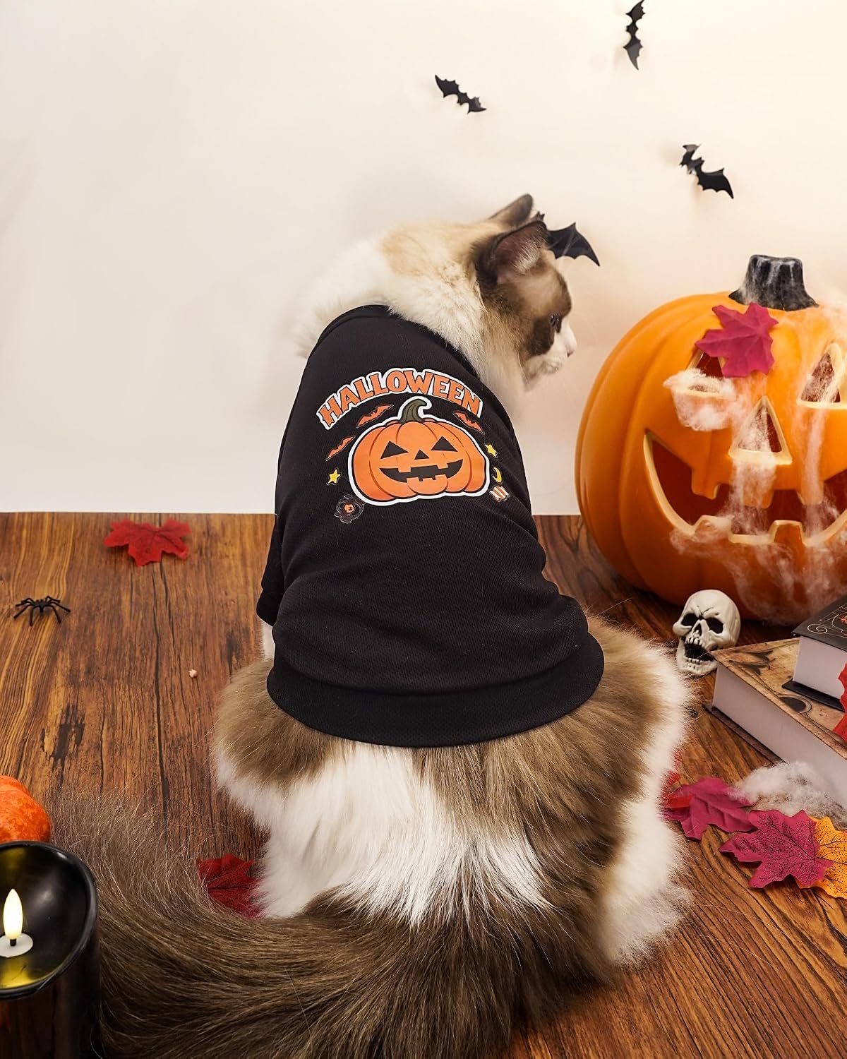 Pet Halloween T-Shirt Dog Costumes, Breathable Clothes Stretchable Shirt for Puupy or Kitten.(Orange X-Large) - Image 8