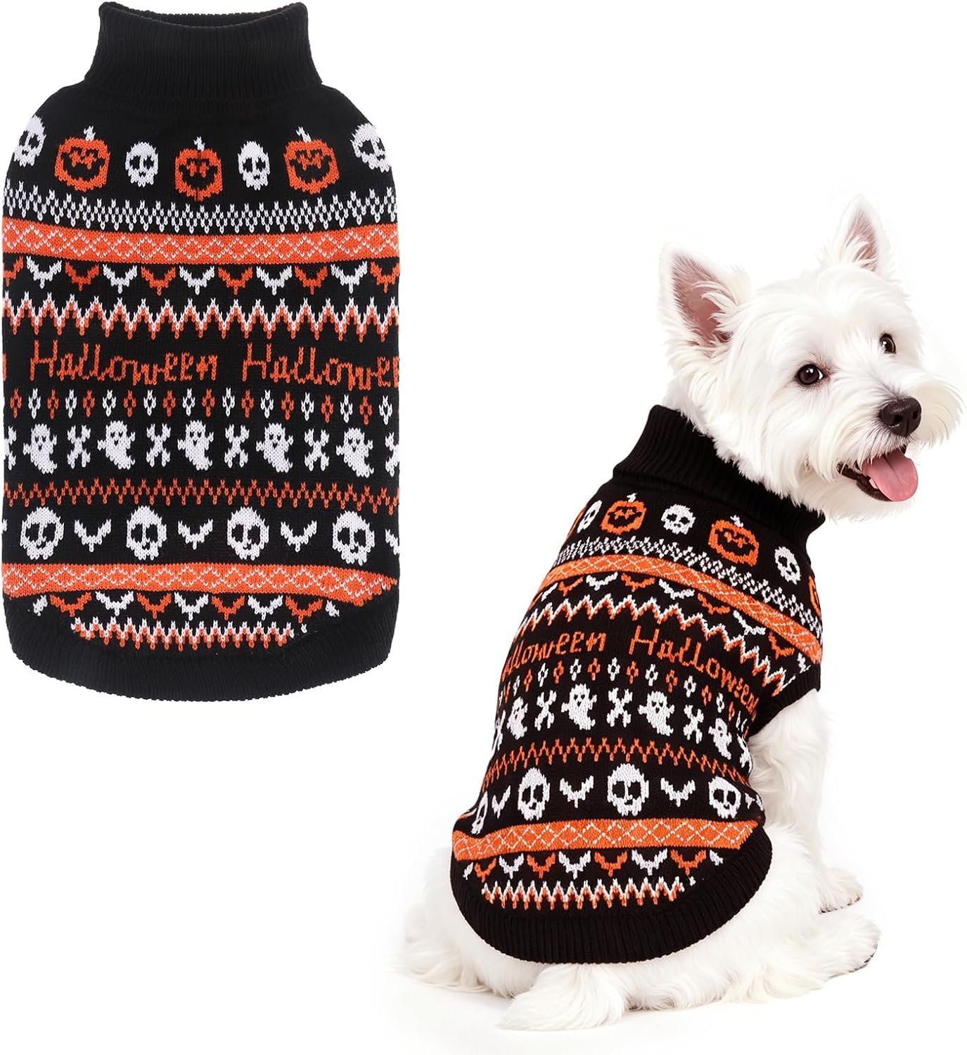 PUPTECK Small Halloween Dog Sweater...