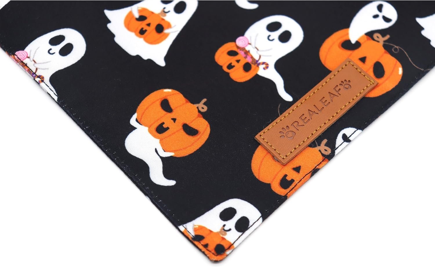 Realeaf Halloween Dog Bandanas 2 Pack, Reversible Orange Pumpkin Pet Scarf for Boy and Girl, Premium Durable Fabric, Holiday Bandana for Small Medium Large and Extra Large Dogs (Large) - Image 4