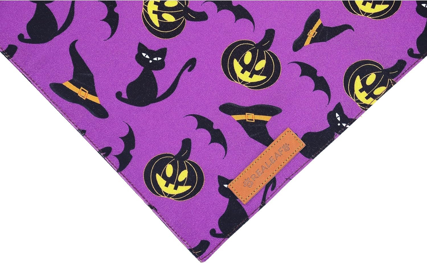 Realeaf Halloween Dog Bandanas 2 Pack, Reversible Orange Pumpkin Pet Scarf for Boy and Girl, Premium Durable Fabric, Holiday Bandana for Small Medium Large and Extra Large Dogs (Large) - Image 5