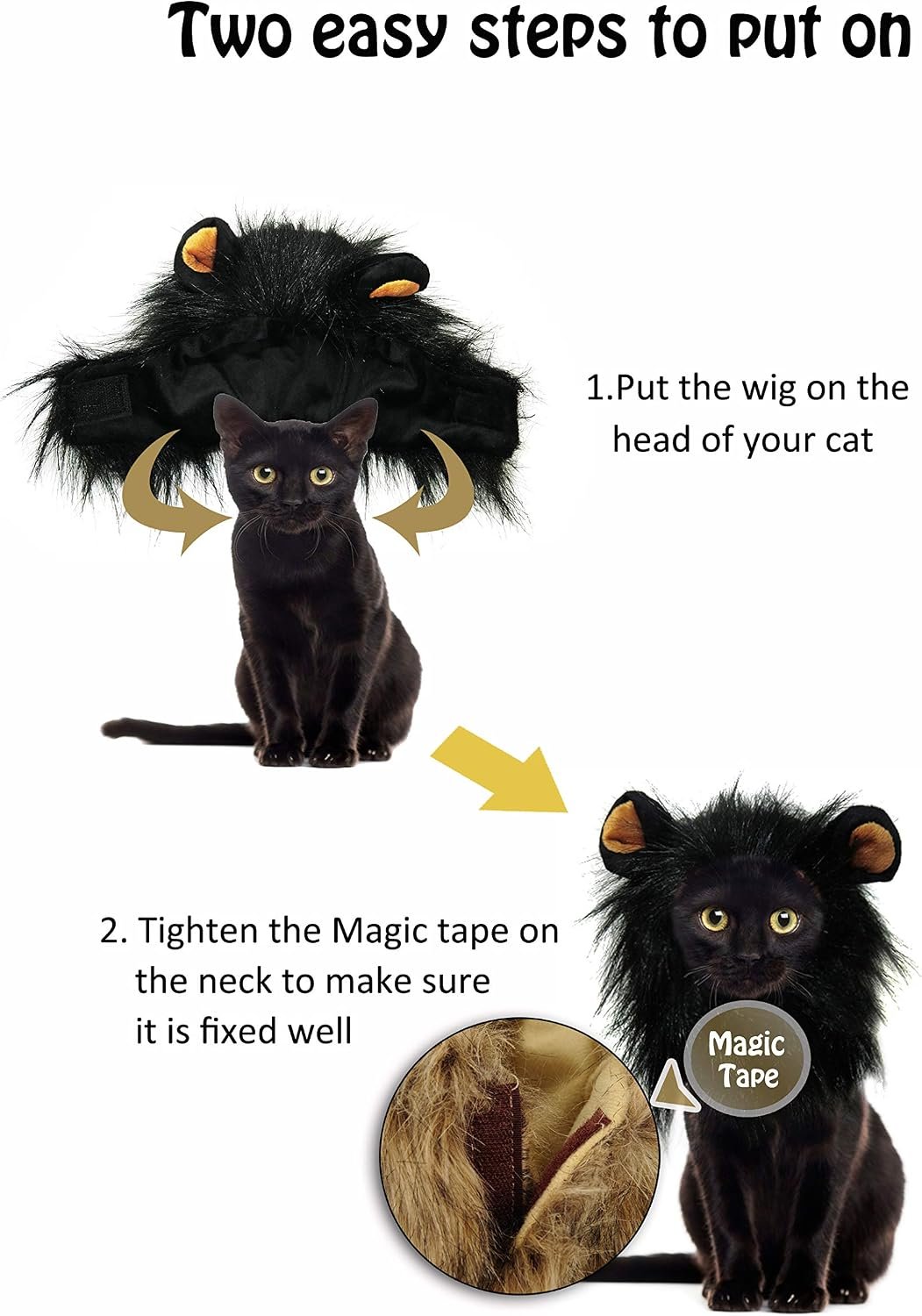 Onmygogo Lion Mane Wig for Cats and Dogs, Funny Pet Cat Costumes for Halloween Christmas, Furry Pet Clothing Accessories - Image 6