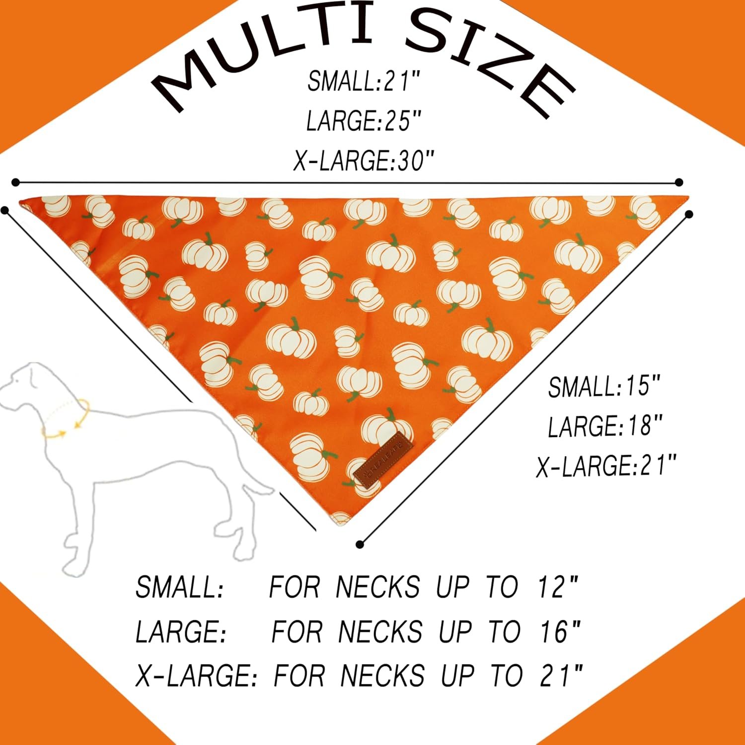 Realeaf Thanksgiving Fall Dog Bandanas 2 Pack, Orange Plaid Pumpkin Pet Scarf for Boy and Girl, Premium Durable Fabric, Holiday Halloween Bandana for Small and Medium Dogs (Fall, Small) - Image 2