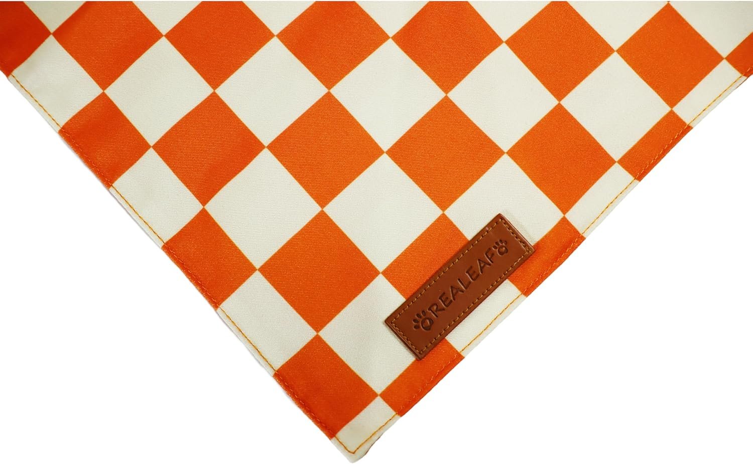 Realeaf Thanksgiving Fall Dog Bandanas 2 Pack, Orange Plaid Pumpkin Pet Scarf for Boy and Girl, Premium Durable Fabric, Holiday Halloween Bandana for Large and Extra Large Dogs(Fall, X-Large) - Image 4