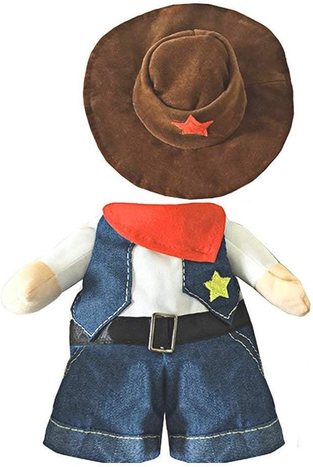 NACOCO Cowboy Dog Costume with Hat - Blue Cat & Small Dog Halloween Costume (Small) - Image 4