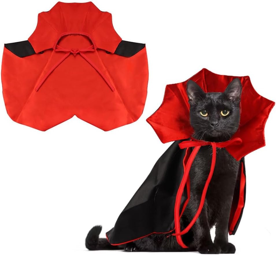 Halloween Cat Vampire Cloak Costume...