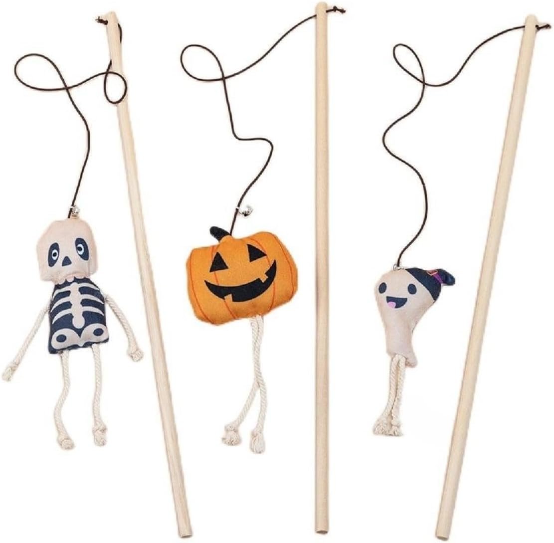 Halloween Cat Wand Teaser Toys with...
