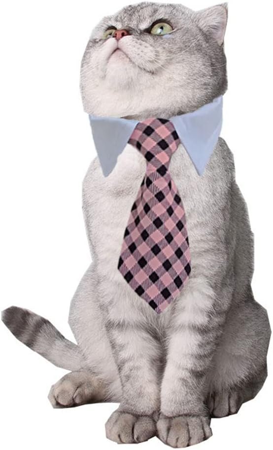 4 Pieces Pets Dog Cat Bowtie Pet Costume Adjustable Formal Necktie Collar for Cats Small Dogs Puppy Grooming Accessories Pink/Black - Image 4
