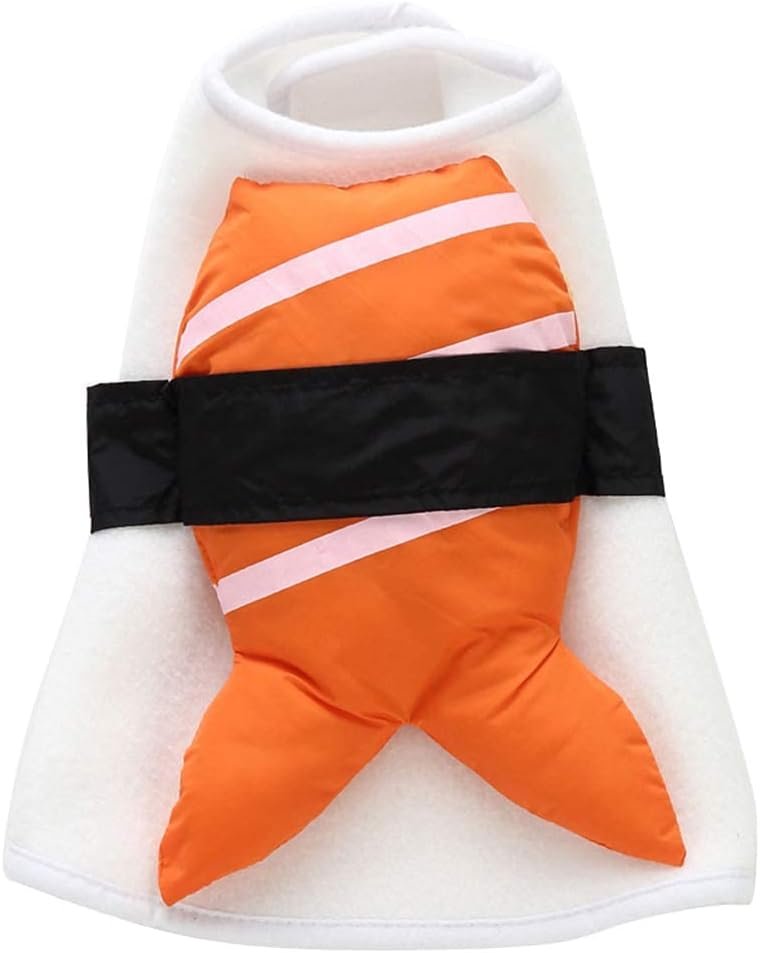 Halloween Fancy Fleece Dogs Cats Warm Costumes Coat Shrimp Sushi for Teddy, Pug, Chihuahua, Shih Tzu, Yorkshire Terriers, Papillon V-Sushi L - Image 3