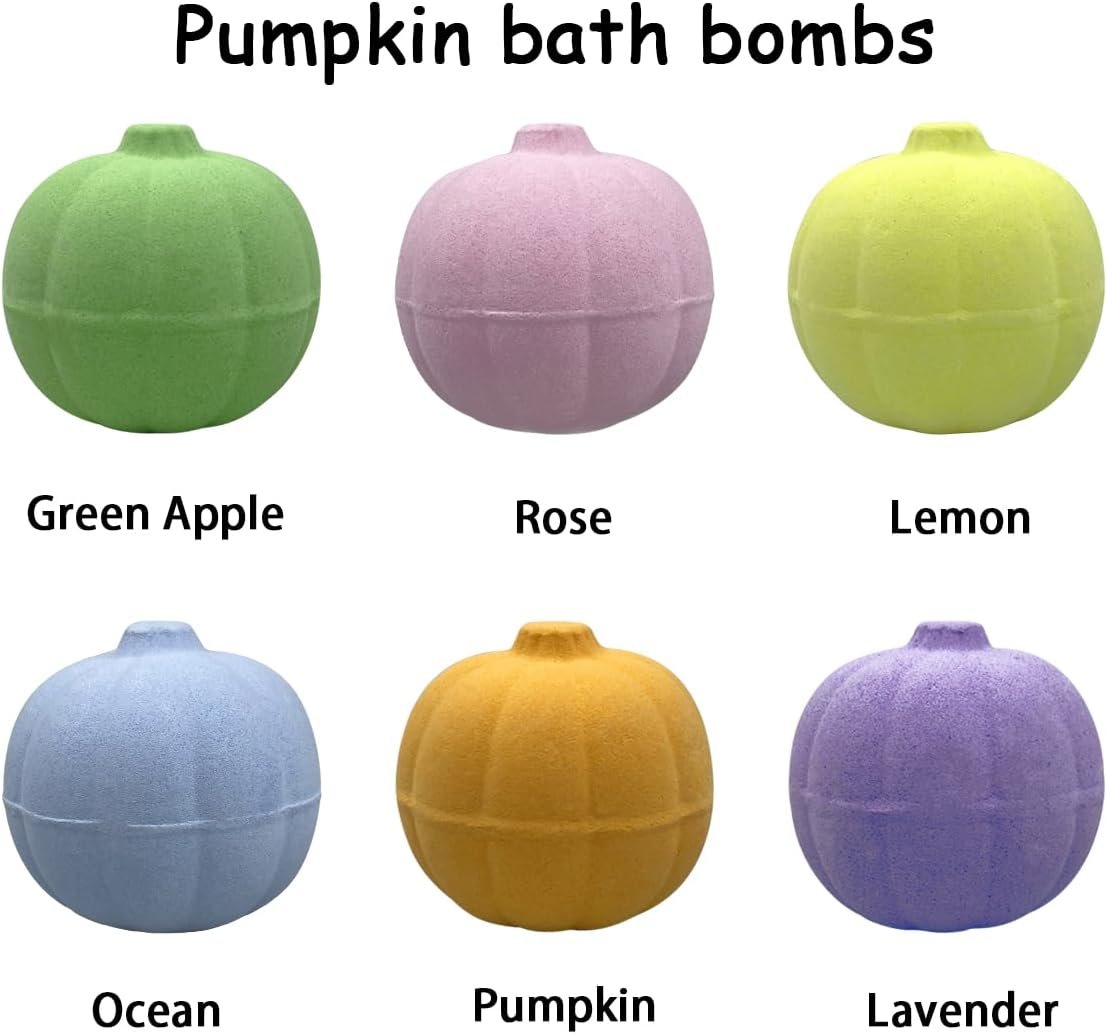 Jofan 6 Pack Halloween Pumpkin Bath Bombs with Halloween Squishy Toys Inside for Kids Girls Boys Halloween Toys Halloween Treat Bags Gifts - Image 3