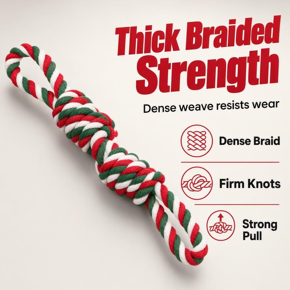 Heavy Duty Dog Rope Toys, Thick Braided Tug Toy for Small Medium Large Dogs (Mixed Colors, Small) - Image 4