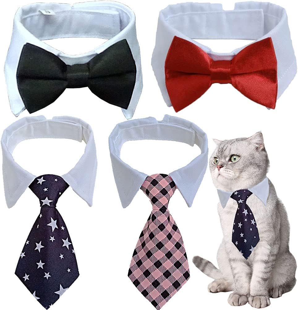 4 Pieces Pets Dog Cat Bowtie Pet Co...