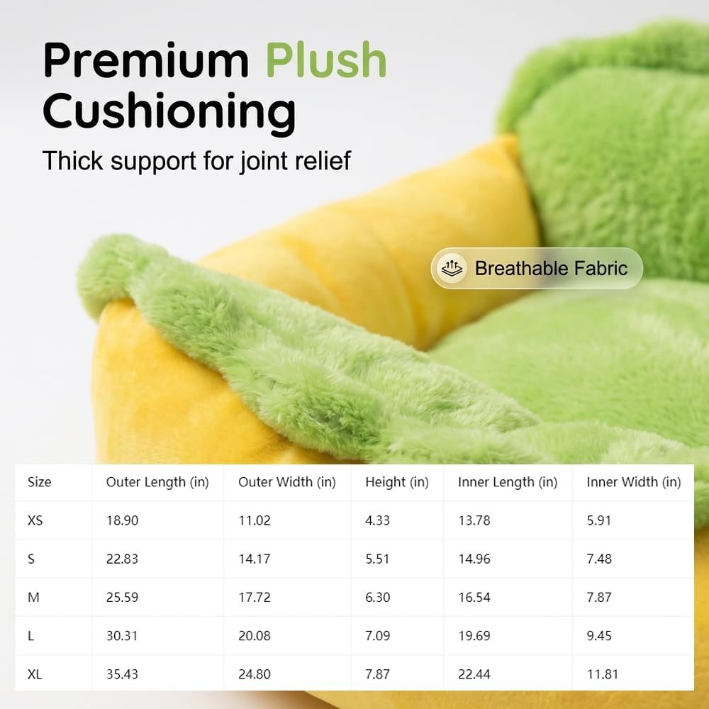 Pet Sleeping Bed, 2026 New Plush Hot Dog Pet Bed (Yellow, 21.65x17.71') - Image 4