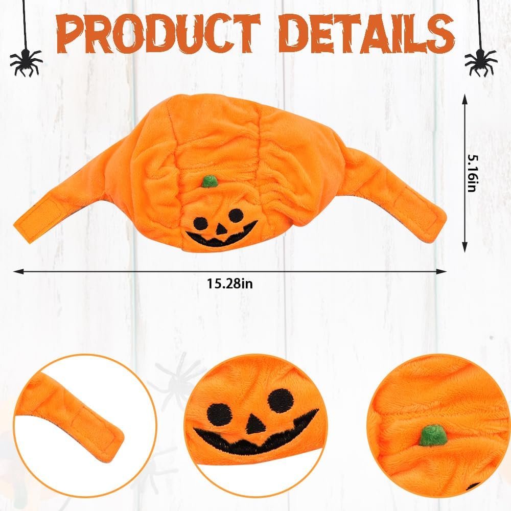 Hying Cats Pumpkin Hat for Dogs Pet, Adjustable Cute Orange Pet Pumpkin Cap for Halloween Cosplay Costume Puppy Kitten Party Dress Up Accessories Soft Pumpkin Headwear for Halloween - Image 2
