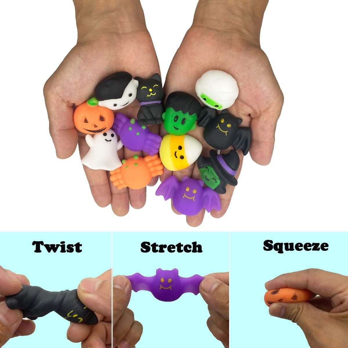 Jofan 36 PCS Halloween Mochi Squishy Toys Squishies for Kids Girls Boys Halloween Party Favors Halloween Treat Bags Gifts - Image 3