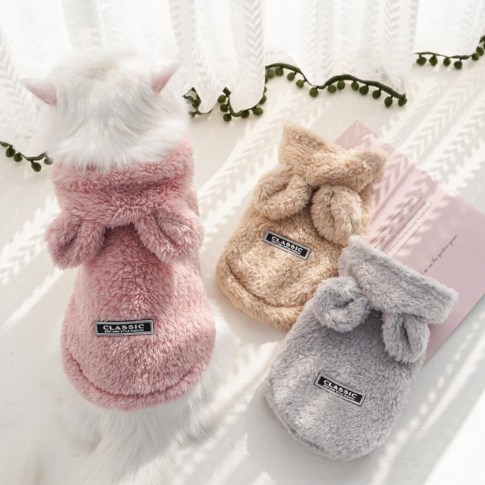 Selena Cat Bunny Ears Costume Cute Dog Kitten Hoodies Sweater Rabbit Ears Puppy Pet Apparel (Small,Pink) - Image 7