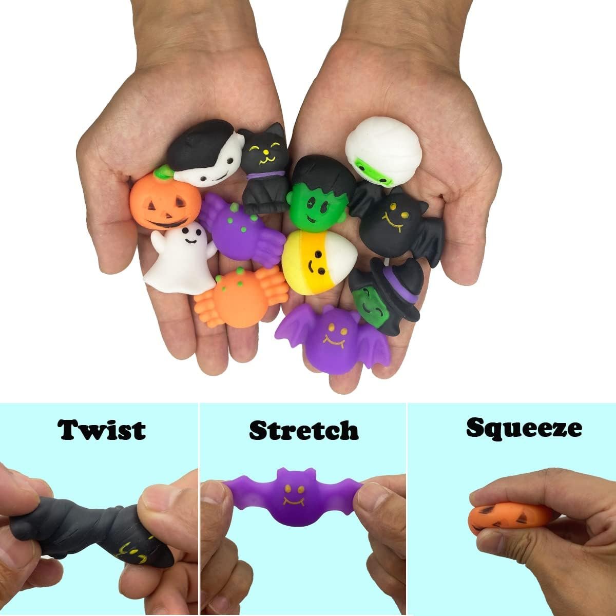 72 PCS Halloween Mochi Squishy Toys Squishies Halloween Toys for Kids Girls Boys Halloween Party Favors Halloween Treat Bags Gifts - Image 3