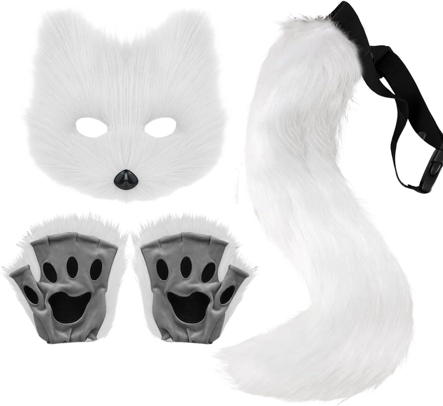 Cat Fox Wolf Tail, 4Pcs Furry Fox T...
