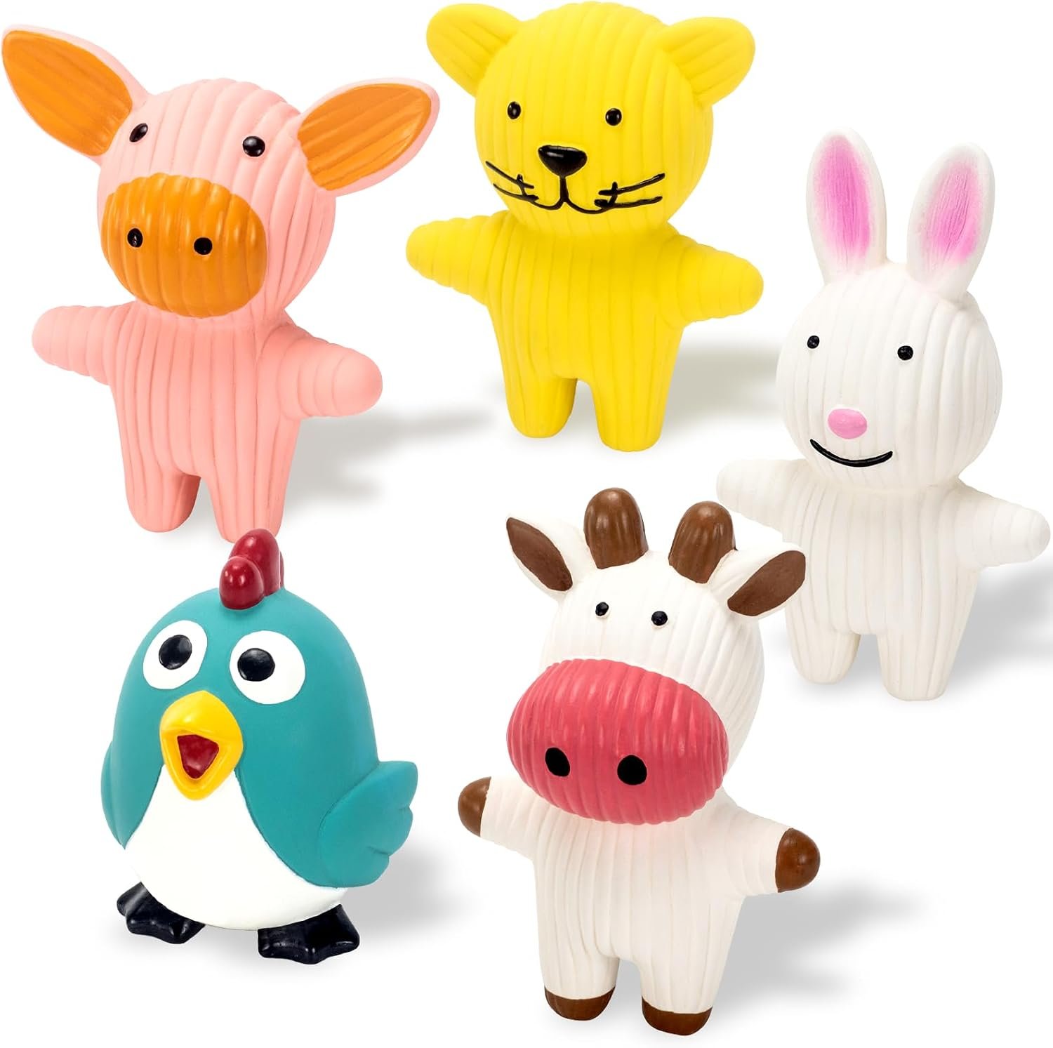 LECHONG 5 Pack Latex Dog Toys for S...